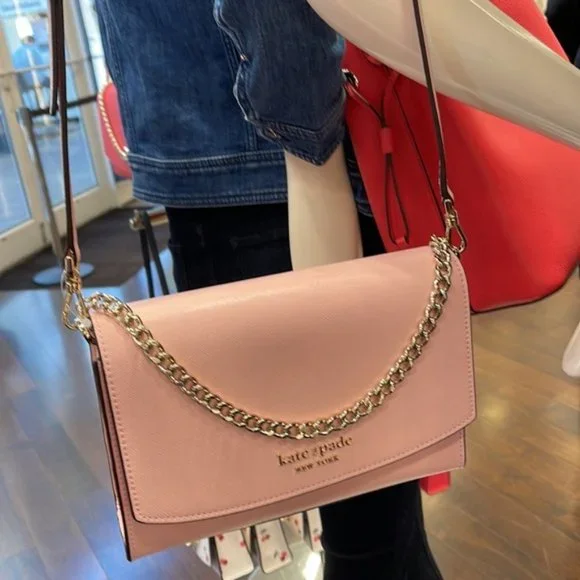 Kate Spade Carson Convertible Crossbody Chalk Pink - Picture 16 of 16